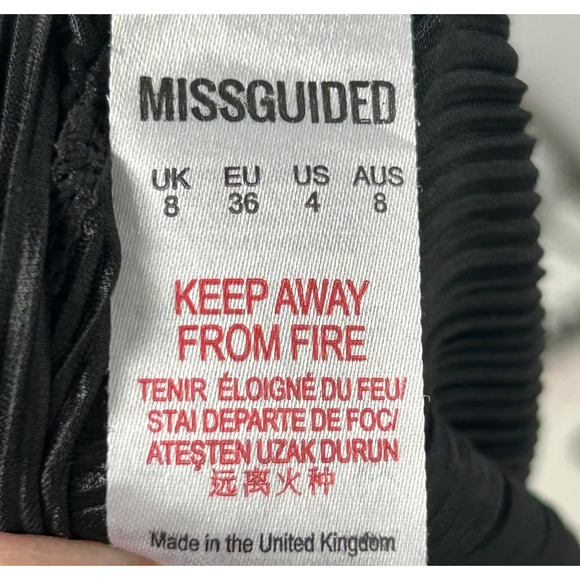 MISSGUIDED Bodysuit Womens 4 Black Ribbed Plunge Neck Sleeveless - Picture 9 of 10